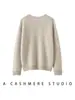 Suéter de Cachemira para Mujer Estilo Casual, Cuello Redondo, Patrón Jacquard Hueco, Suéter de Punto de Manga Larga, Corte Holgado, Cálido para Otoño e Invierno