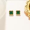 Aretes de Acero de Titanio de Trébol de Cuatro Hojas para Mujer Diseño de Nicho de Verano Aretes de Alta Gama 2023 Nuevos Aretes de Moda