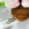 Colgante de Hongo de Cristal Piedra Natural Amatista Collar Cadena de Acero Inoxidable Forma de O Joyería para Niñas Fabricante Venta al por Mayor