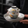 Taza de Té Cuenco Cubierta de Esmalte Feliz Miel Conejo Dorado de Fábrica Cerámica Hogar Juego de Té Kung Fu Taza Cuenco Antiescaldado Fabricante de Té de Mano Cuenco de Mano