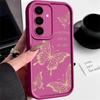 Adecuado para Funda de Teléfono Móvil Samsung S24Ultra Mariposa S23 Color Puro Carcasa Blanda A55 Tianyan Cubierta Protectora Anticaídas