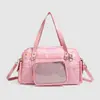 2026 Nueva Moda Versátil Estampado de Leopardo Rosa Casual Bolso Ita de Gran Capacidad Lindo Bolso de Hombro Cruzado Tendencia