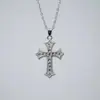 Collar de Cruz Vintage Gótico Tachonado con Diamantes para Mujer, Colgante Completamente de Diamante Intrincadamente Tallado, Cadena Fresca para Clavícula de Pareja, Idea de Regalo