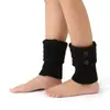 Polainas de punto blancas para mujer, calcetines térmicos y de calefacción de invierno, botas de nieve, calcetines para pantorrilla de otoño e invierno, transfronterizo