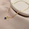 Tobillera Nueva Transfronteriza de Amazon con 26 Letras Iniciales Ojo de Diablo Redondo Sencillo Colgante Accesorios de Moda para el Pie Personalizados para Mujeres