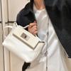 Retro Europeo y Americano Piel de Vaca de Primera Capa 2424 Bolso Kelly Mini Bolso Dumpling de Cuero Genuino Bolso de Hombro de Moda Bolso Cruzado Bolso de Mujer