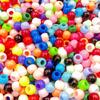 50 Peças/Pacote Contas Redondas com Furo Grande Cor Sólida Cor de Primavera 10mm Contas de Acrílico Material para Miçangas DIY Artesanal Infantil
