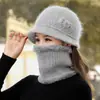 Gorro de Mamá para Mujeres Mayores, Tejido de Lana Grueso Floral Otoño e Invierno para Abuela