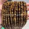Venta al por mayor de productos semiacabados DIY, cuentas de ábaco de ojo de tigre amarillo natural, cuentas espaciadoras de piedra ojo de tigre, disco de ojo de tigre amarillo, directo de fábrica