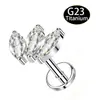 Brincos de liga de titânio F136 com zircônia de três pontas, tarrachas de osso da orelha com zircônia multicolorida, joias para piercing corporal, tarrachas para lábio, tarrachas ear cuff, mais vendidos