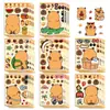 8 lindos stickers de capibara que cambian de cara, stickers educativos de bricolaje que cambian de cara para niños