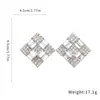 Brincos de moda em formato de diamante cravejados com diamantes em agulha prateada, com design único, temperamento requintado e distinto, luxo leve e sensação de alta qualidade