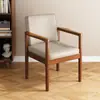Silla de Comedor de Madera Maciza Estilo Medieval con Tapicería de Cuero y Reposabrazos, Adecuada para Comedor del Hogar, Estudio, Silla de Oficina Estable y Resistente al Desgaste