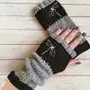 Guantes Personalizados para Otoño e Invierno, Guantes de Punto Cálidos y de Moda para Mujer, Moda Transfronteriza Guantes Bordados Patchwork Cálidos