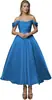 Vestido de Cetim Ombro a Ombro para Comércio Exterior e Vendas Transfronteiriças, Adequado para Noivado, Casamento, Festa de Noiva, Banquete e Vestido de Noite