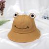 Sombrero de pescador estilo japonés, bonito y suave, con diseño de rana de dibujos animados para niña, para mujer, primavera y verano, estilo coreano, combina con todo, sombrero de lavabo, sombrero para el sol para estudiante.