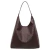 Bolsa de Palha Tecida Feminina 2026 Outono Novo Estilo Tendência Grande Capacidade Bolsa de Ombro Único Bolsa de Mão para o Trabalho Bolsa Feminina Bolsa Bolinho