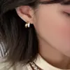 Pendientes Elegantes de Esmalte con Forma de C Estilo Francés para Mujer, Diseño de Nicho de Lujo Ligero con Patrón de Diamante, Pendientes de Aguja de Plata