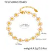 Colar Pulseira Tornozeleira Flor Margarida Enigma Gota Óleo Aço Inoxidável Banhado a Ouro 18k Joias da Moda conjunto em estoque