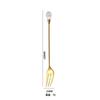 Cuchara de acero inoxidable, cuchara de café de diamante de cristal, cuchara para mezclar de mango largo, tenedor para fruta, cuchara de postre, tenedor para cóctel, cuchara para hielo