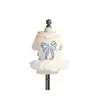 PETCIRCLE Ropa para Mascotas para Perros Pequeños y Cachorros, Lindo Vestido de Tul con Cuello de Encaje a Prueba de Frío de Otoño e Invierno para Mascotas, Lazo Azul