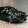 Adequado para Audi Q8 SQ8 4M, lábio frontal integrado estilo guerreiro preto especializado, spoiler dianteiro, protetores de canto e peças de modificação de spoiler