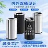 Lixeira de aço inoxidável frete grátis lobby de hotel vertical flip assento redondo balde de cascas grande estilo Hong Kong com balde interno