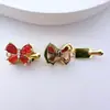 Broche Chapado en Oro con Incrustación de Circonita, Cierre Mariposa de una Sola Fila, Broche para Collar de Cuentas Hecho a Mano DIY, Accesorios para Joyería