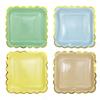 En Stock Transfronterizo Fiesta de Cumpleaños Desechables Platos de Picnic 7 9 pulgadas Multicolor Macarrón Papel Dorado Platos de Papel Vasos de Papel