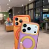 Funda de teléfono adecuada para iPhone 18 Pro con soporte giratorio de dos colores, succión magnética para Apple 17A, mate 16, cubierta anticaídas de alta calidad