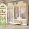 Armario de Acero Hogar Dormitorio Ropa Colcha Gabinete de Almacenamiento Armario de Pie para Niños Habitación de Alquiler Almacenamiento a Prueba de Polvo Perchero