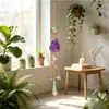 Ágata Natural Gravilla Cristal Colgante Pequeño Encanto Campana de Viento Hecha a Mano Colgante para Jardín Interior Adorno de Bola de Cristal