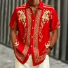 Camisa jacquard vintage transfronteriza, nuevo diseño de verano, camisa de manga corta
