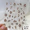 Decoraciones para Uñas Flor de Oro Rosa Tridimensional, Calcomanías Florales Doradas de Lujo para Uñas, Calcomanías Dulces y Hermosas para Uñas