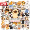 Compra directa transfronteriza de 50 divertidas y peculiares pegatinas de gatos lindos, pegatinas impermeables creativas para agendas, fundas de teléfono y cuadernos