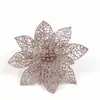 Flor de Navidad de 15 cm Decoración de Celebración Navideña con Adorno de Corona de Árbol de Flores Caladas Decoración Colgante de Regalo Vintage