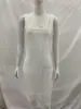 Vestido de Fiesta de Otoño Amazon Transfronterizo de Moda Color Sólido Sexy con Tirantes Finos Espalda Descubierta Sin Mangas que Ceñe la Cintura