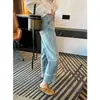 Jeans Azul de Barra Reta Feminino Primavera e Verão 2025 Novo plus size Cintura Alta Solto Emagrecimento Casual Cropped Calça de Barra Larga