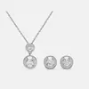 Collar y pendientes retro europeos y americanos de alta gama totalmente adornados para mujer, de nicho y únicos, versátiles, populares en línea, cadena para la clavícula, accesorios de moda y tendencia