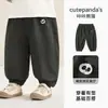 Calça Comprida de Tecido Kaka Panda para Meninos Roupas de Outono para Crianças Calças Casuais para Meninas Calças de Bebê e Criança Pequena Primavera e Outono
