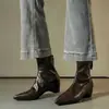 Botas elásticas ajustadas de punta fina y con plataforma para mujer, nuevas y versátiles para otoño e invierno 2026, cómodas, de media pantorrilla para el trabajo