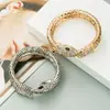 Estilo Europeu e Americano Novo Personalidade Exagerada Estilo Punk Pulseira Enrolada em Forma de Cobra para Homens e Mulheres Conjunto de Liga Pedras Strass Pulseira Retrô Pulseira