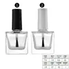 Botellas Transparentes Redondas y Cuadradas para Esmalte de Uñas 5ml 10ml 15ml Botellas de Vidrio para Cosméticos con Tapa y Pincel