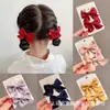 Pasador de pelo para niños coreano Pinza para el pelo de lazo rojo Pinza lateral para flequillo de bebé princesa Accesorio para el pelo de niña Pequeña Versátil Lindo
