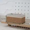 Caixa de Armazenamento Estilo Japonês, Cesta de Armazenamento para Sala de Estar e Quarto, Cesta de Armazenamento de Palha e Rattan Sintéticos, Cesta de Armazenamento para Armário de Casa