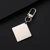 Etiqueta de corte de aço inoxidável mais vendida internacionalmente com uma pequena fivela de porta, personalizável com gravação, pingente criativo, chaveiro de mochila, pequeno presente