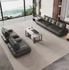 Sofá de Escritório Moderno Simples de Negócios Sala de Estar Recepção High-End Pausa para Almoço Sofá de Couro para Escritório Combinação com Mesa de Centro