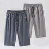 Pantalones cortos deportivos casuales de seda de hielo de verano para hombre, pantalones de cinco puntos, sueltos, finos, cómodos, casuales, pantalones capri de secado rápido 2024