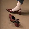 Sandalias de punta abierta estilo francés para mujer, tacón medio, punta cerrada, tacón grueso, nuevos zapatos versátiles de verano para el trabajo