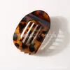 Presilha de Cabelo Plana Popular Estampada de Leopardo Transfronteiriça para Mulheres, Piranha Cor de Casco de Tartaruga, Presilha de Garra para Parte de Trás da Cabeça, Presilha Bico de Pato Atacado